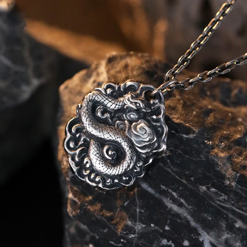WorldNorse 999 Sterling Silver Lucky Snake Pendant Necklace - image 2