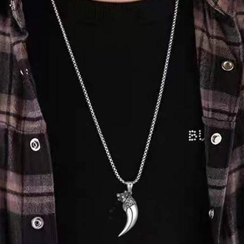 WorldNorse 925 Sterling Silver Wolf Tooth Necklace - image 1