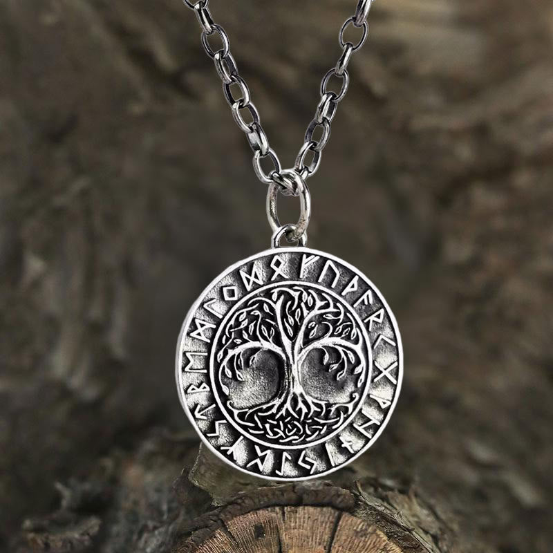 WorldNorse Handcrafted 925 Silver Yggdrasil Rune Necklace - image 1