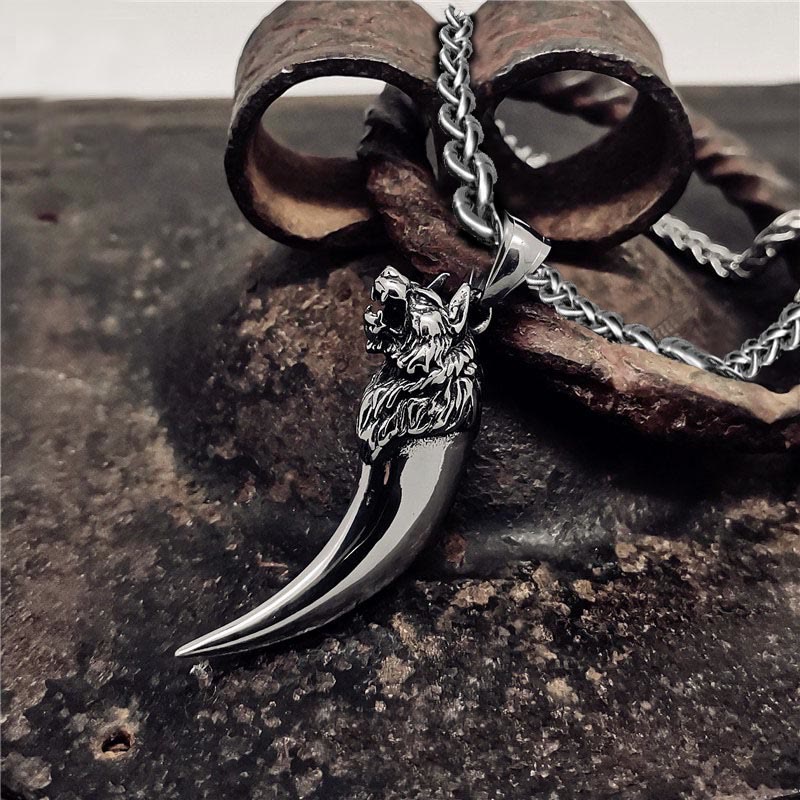 WorldNorse 925 Sterling Silver Wolf Tooth Necklace - 80cm - image 1