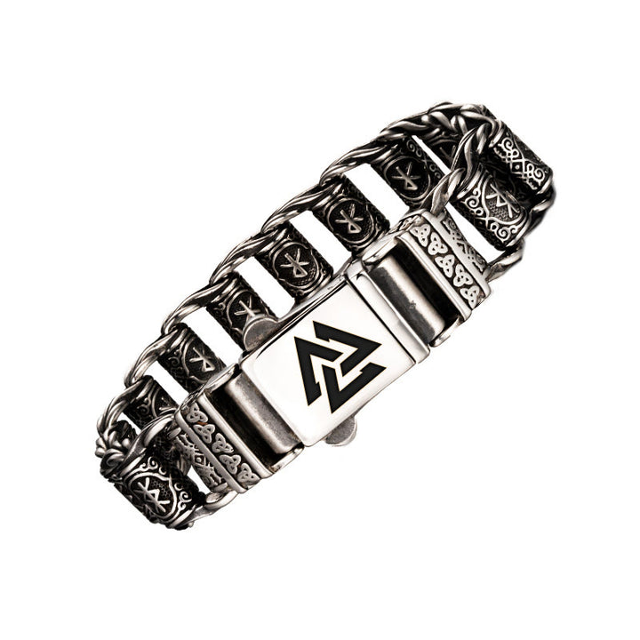 WorldNorse Viking Rune Barrel Chain Bracelet - Valknut - 22cm - image 5