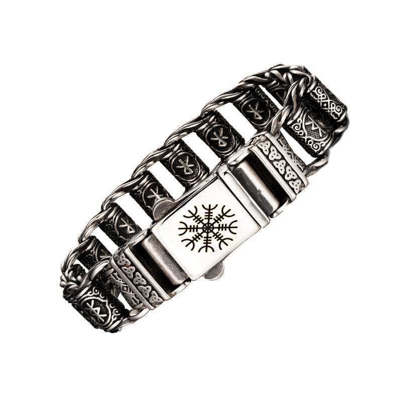 WorldNorse Viking Rune Barrel Chain Bracelet - Helm of Awe - 22cm - image 9