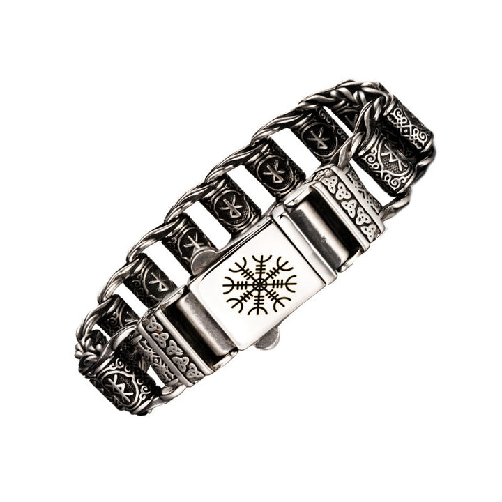 WorldNorse Viking Rune Barrel Chain Bracelet - Helm of Awe - 22cm - image 9