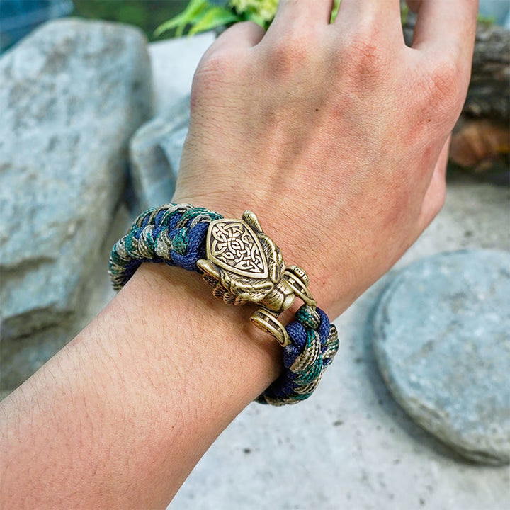 WorldNorse Viking Leopard Shield Paracord Braided Bracelet - image 5
