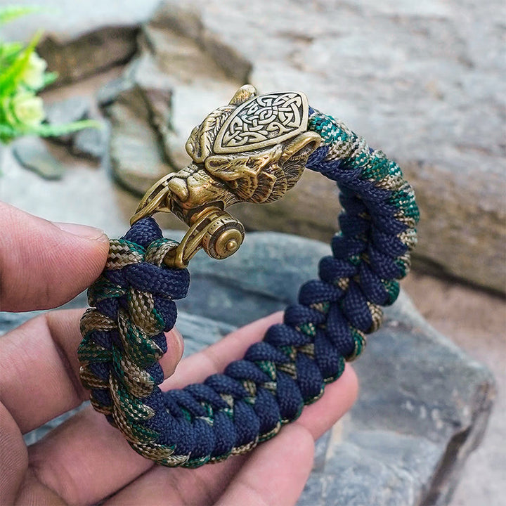WorldNorse Viking Leopard Shield Paracord Braided Bracelet - image 4