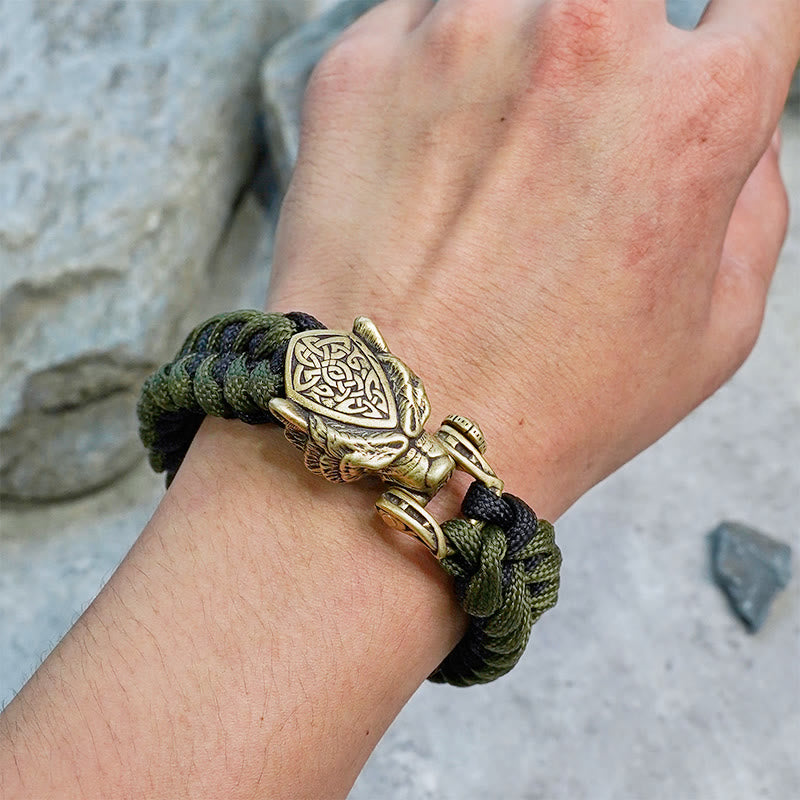 WorldNorse Viking Leopard Shield Paracord Braided Bracelet - image 12