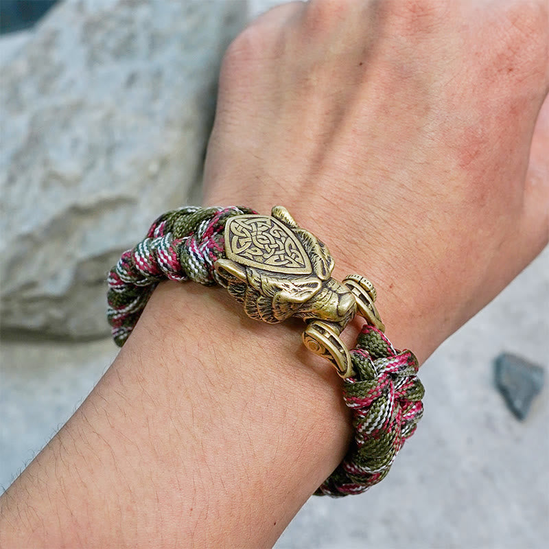 WorldNorse Viking Leopard Shield Paracord Braided Bracelet - image 8