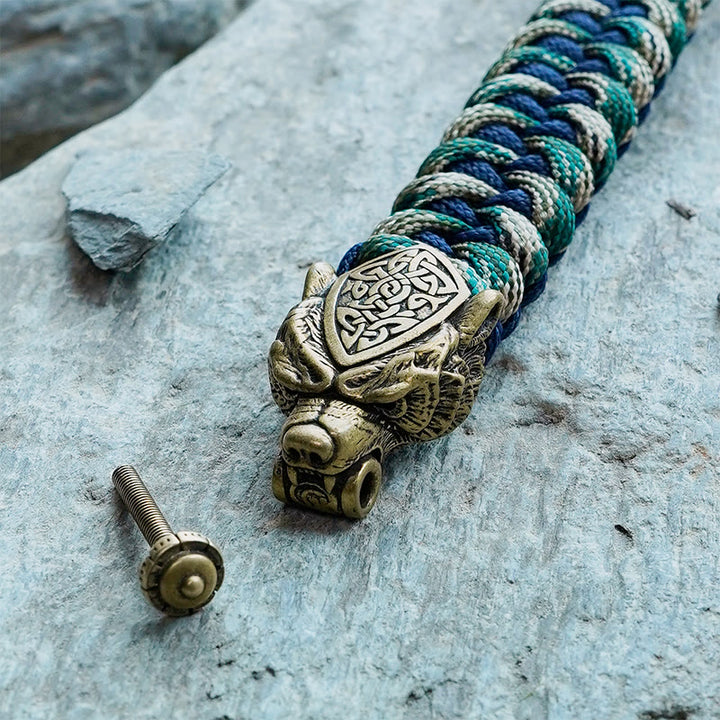 WorldNorse Viking Leopard Shield Paracord Braided Bracelet - image 2