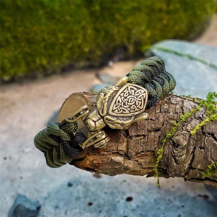WorldNorse Viking Leopard Shield Paracord Braided Bracelet - image 11