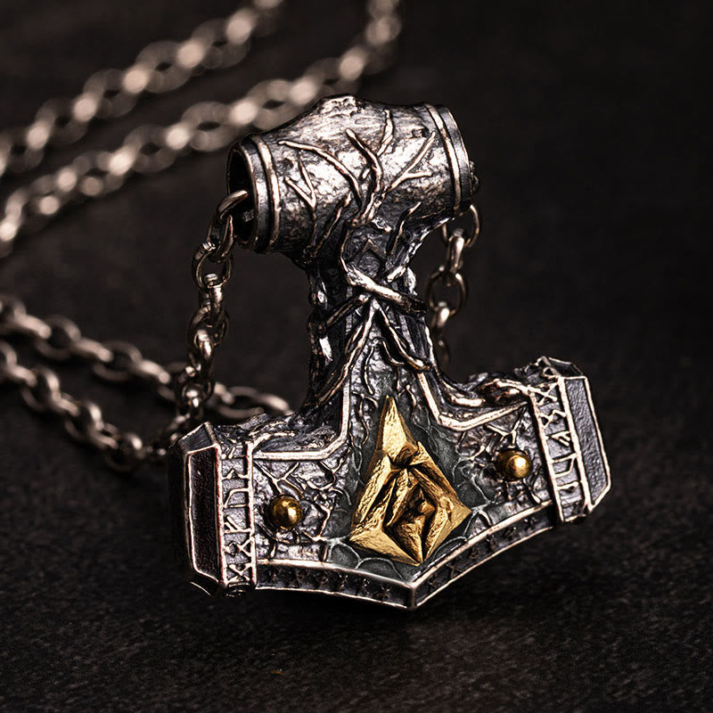 WorldNorse 925 Sterling Silver Mjolnir Stonehenge Necklace - With Chain - image 1
