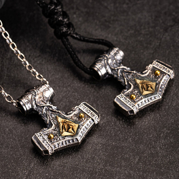 WorldNorse 925 Sterling Silver Mjolnir Stonehenge Necklace - image 5