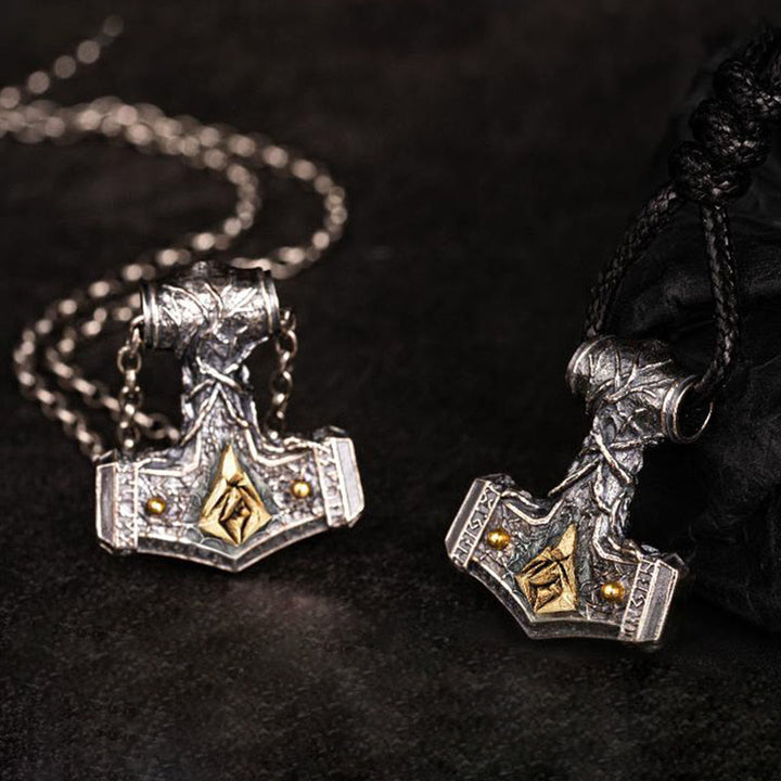 WorldNorse Handcrafted 925 Silver Mjolnir Stonehenge Necklace - image 2