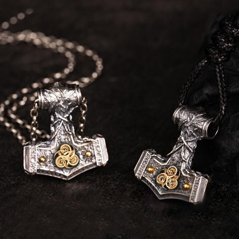 WorldNorse 925 Sterling Silver Thor Hammer Hurricane Force Necklace - image 2