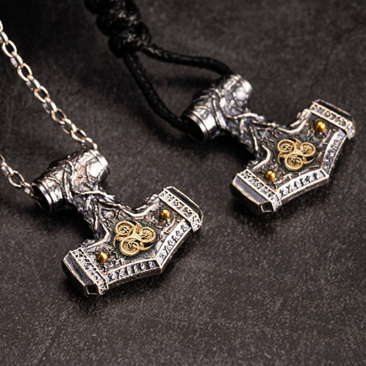 WorldNorse 925 Sterling Silver Thor Hammer Hurricane Force Necklace - image 5