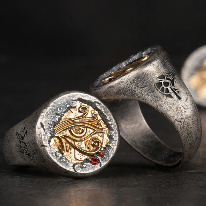 WorldNorse Handcrafted 925 Silver Left Eye Of Horus Ring - image 2
