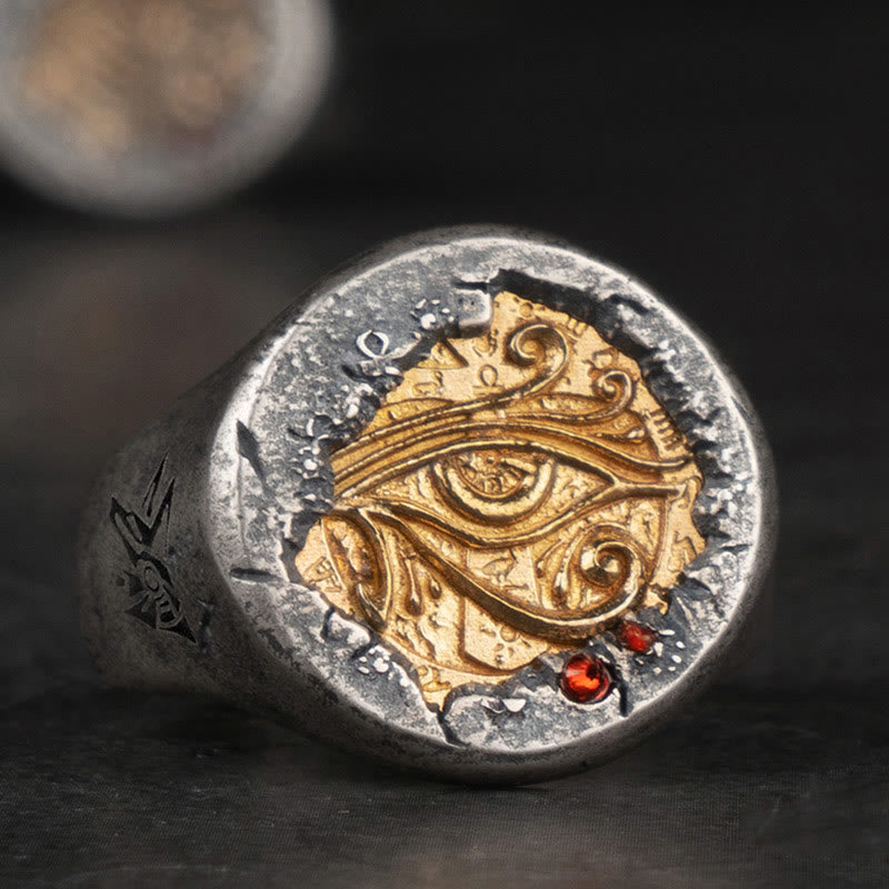 WorldNorse 925 Sterling Silver Left Eye Of Horus Ring - US 7-US 12 - image 1