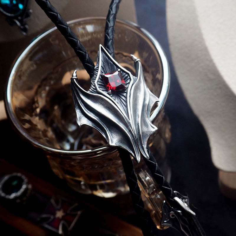 WorldNorse 925 Sterling Silver Gothic Wing Bolo Tie Necklace - image 5