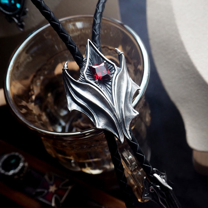 WorldNorse 925 Sterling Silver Gothic Wing Bolo Tie Necklace - image 5