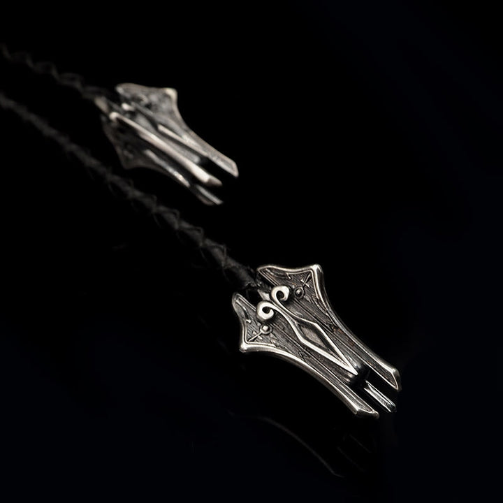 WorldNorse 925 Sterling Silver Gothic Wing Bolo Tie Necklace - image 9