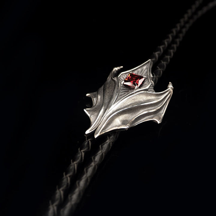 WorldNorse 925 Sterling Silver Gothic Wing Bolo Tie Necklace - image 7