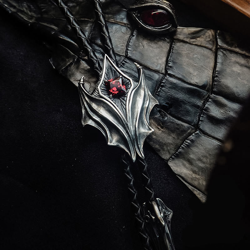 WorldNorse 925 Sterling Silver Gothic Wing Bolo Tie Necklace - image 4