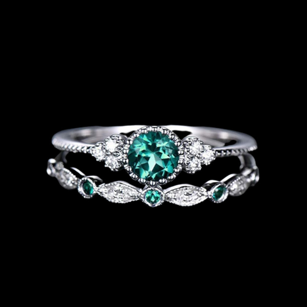 WorldNorse Norse Lovebond Ring - Green - US 10 - image 0