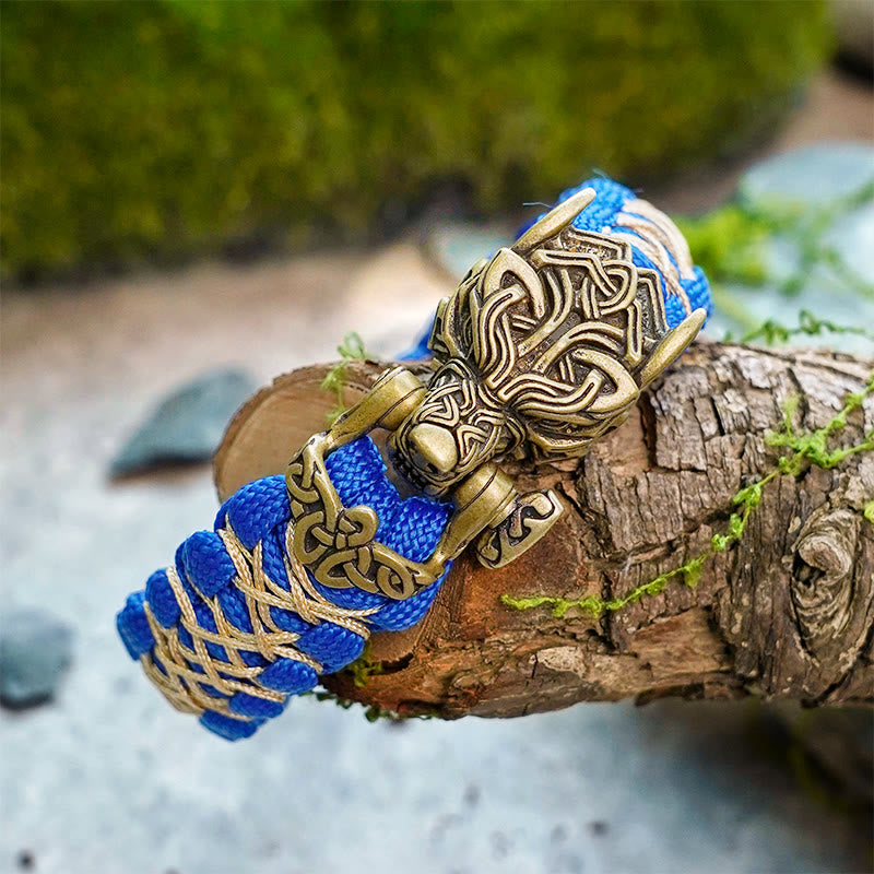 WorldNorse Viking Vintage Wolf Paracord Braided Bracelet - image 2