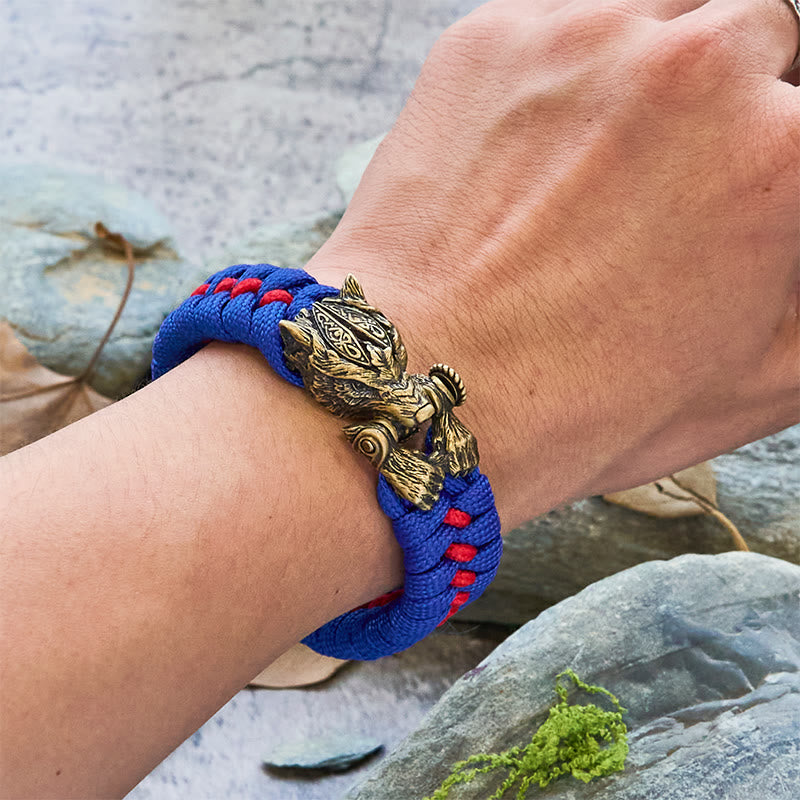 WorldNorse Viking Warrior Wolf Paracord Braided Bracelet - image 9