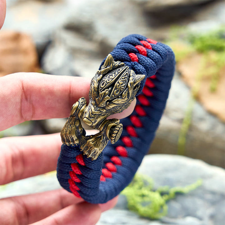 WorldNorse Viking Warrior Wolf Paracord Braided Bracelet - image 12