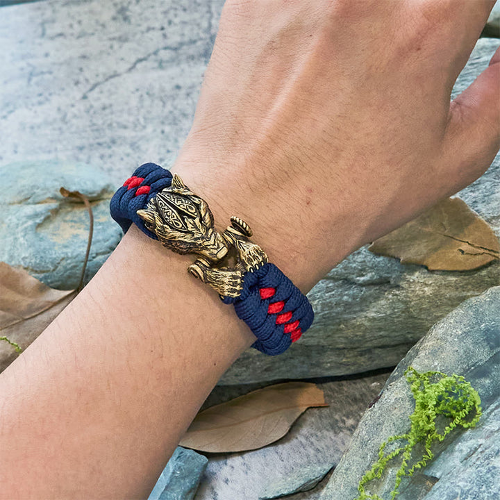 WorldNorse Viking Warrior Wolf Paracord Braided Bracelet - image 13