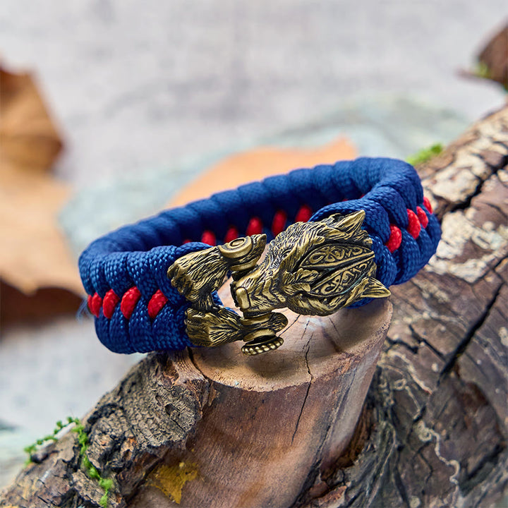 WorldNorse Viking Warrior Wolf Paracord Braided Bracelet - image 7