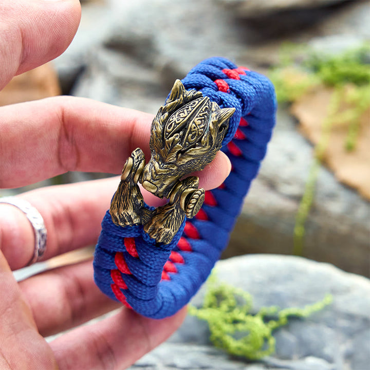 WorldNorse Viking Warrior Wolf Paracord Braided Bracelet - image 8