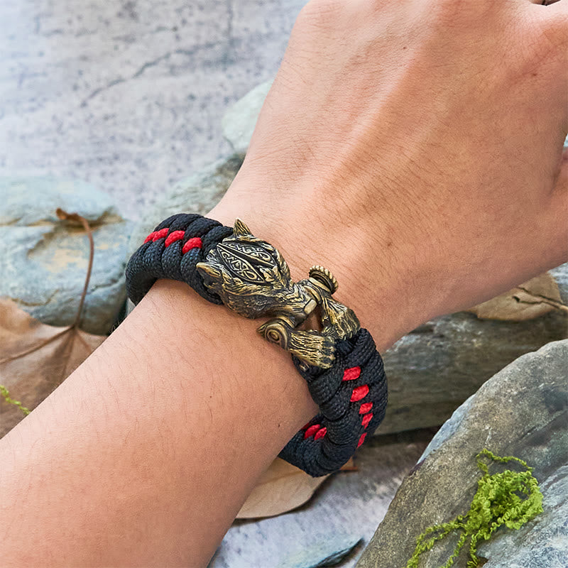 WorldNorse Viking Warrior Wolf Paracord Braided Bracelet - image 5