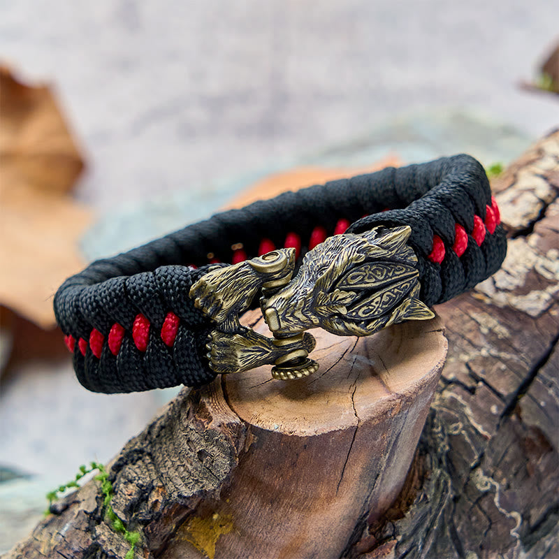 WorldNorse Viking Warrior Wolf Paracord Braided Bracelet - image 2