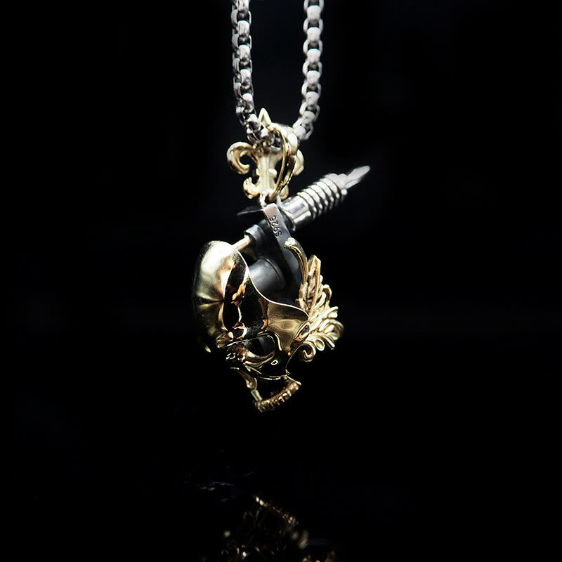 WorldNorse Skull Tattoo Machine Necklace - image 6