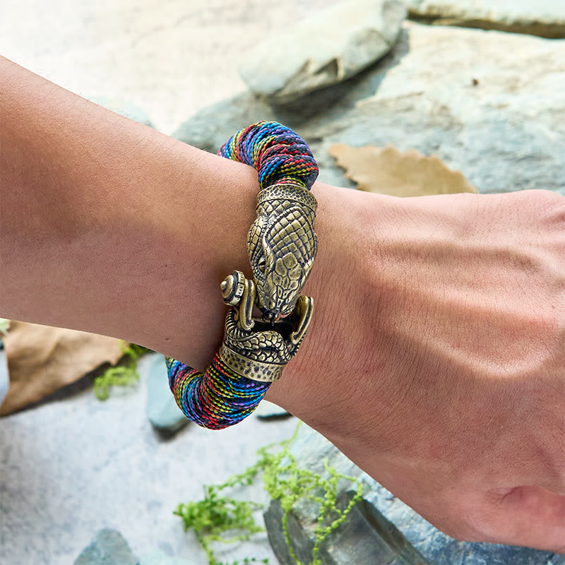 WorldNorse Viking Snake Clasp Paracord Braided Bracelet - image 12