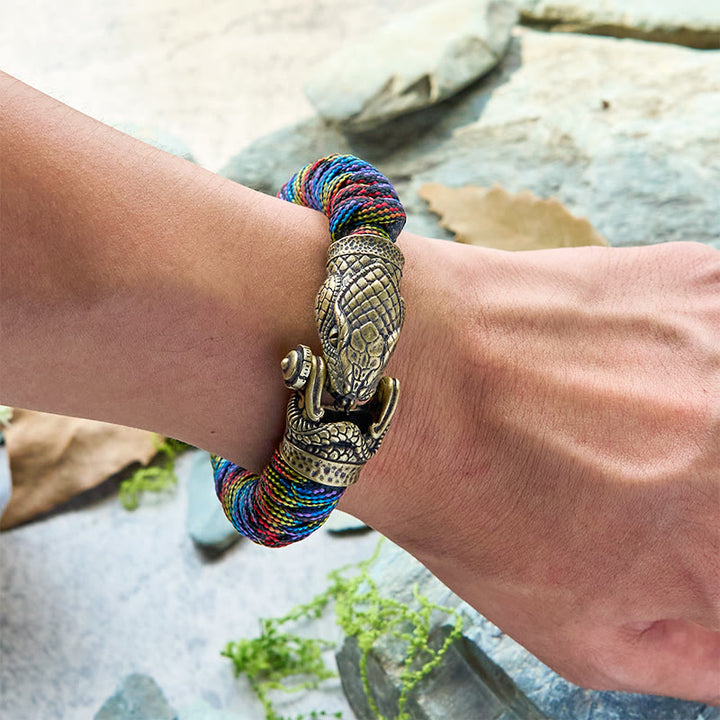 WorldNorse Viking Snake Clasp Paracord Braided Bracelet - image 12