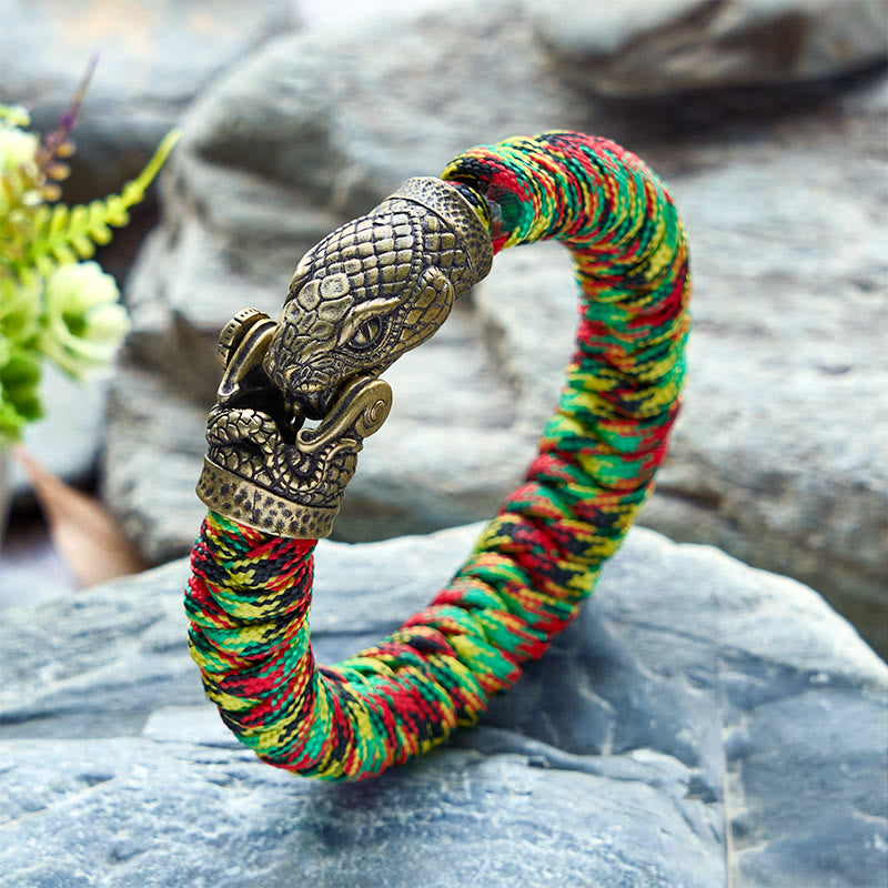 WorldNorse Viking Snake Clasp Paracord Braided Bracelet - Colorful # B - Inner Circumference: 24cm (Full Length 28cm) - image 6