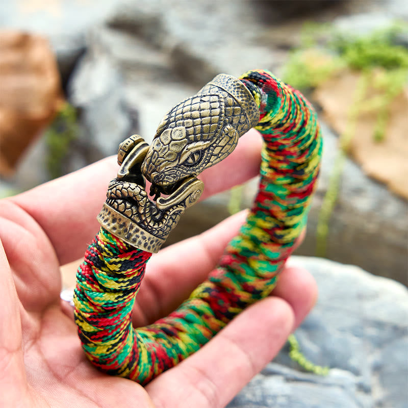WorldNorse Viking Snake Clasp Paracord Braided Bracelet - image 7