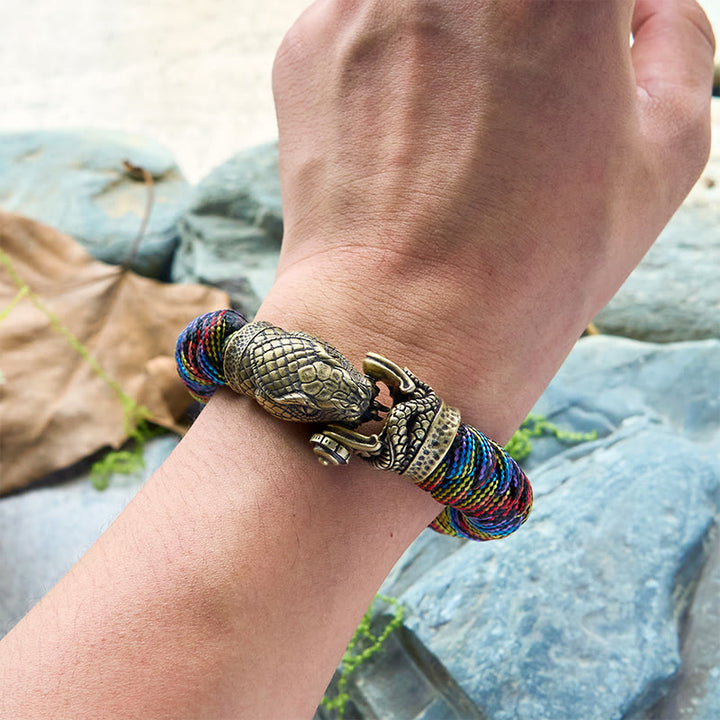 WorldNorse Viking Snake Clasp Paracord Braided Bracelet - image 13