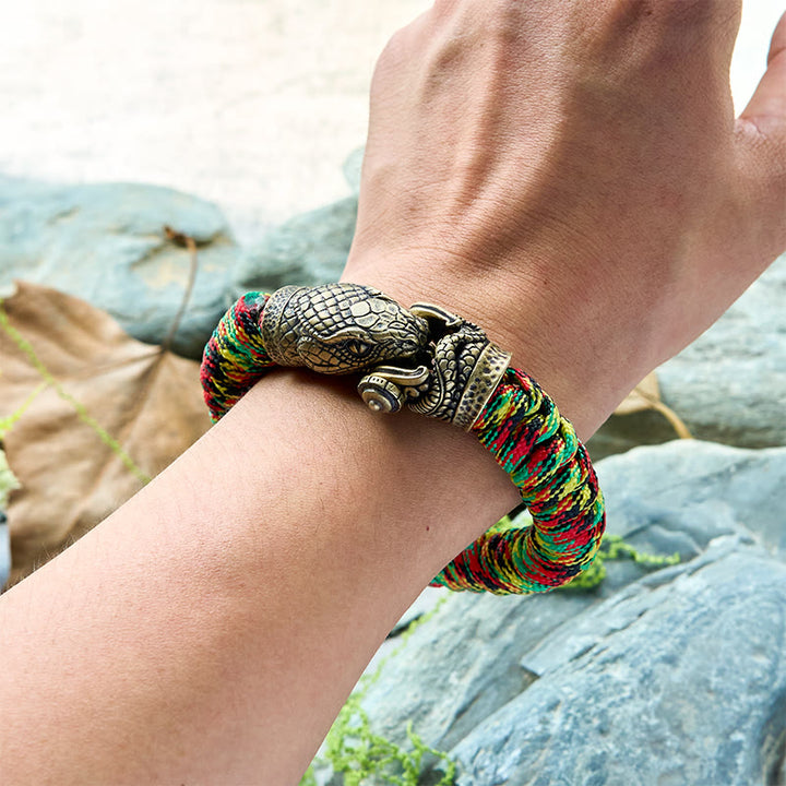 WorldNorse Viking Snake Clasp Paracord Braided Bracelet - image 9