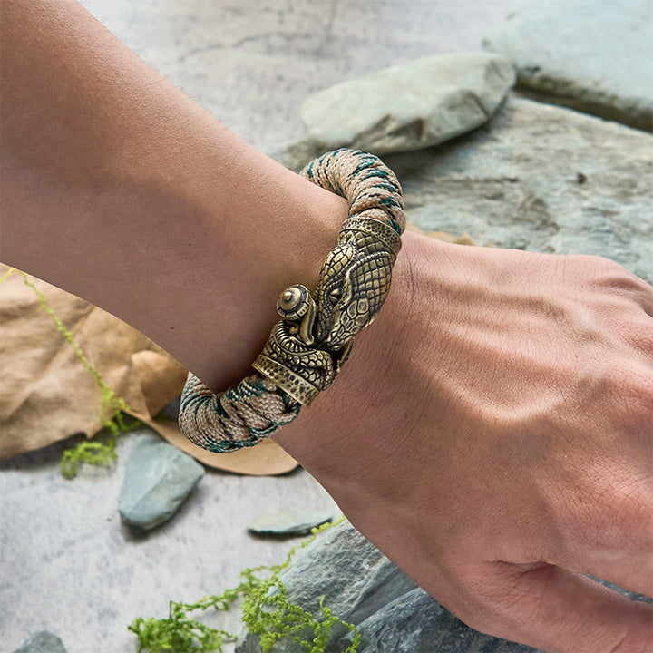 WorldNorse Viking Snake Clasp Paracord Braided Bracelet - image 4