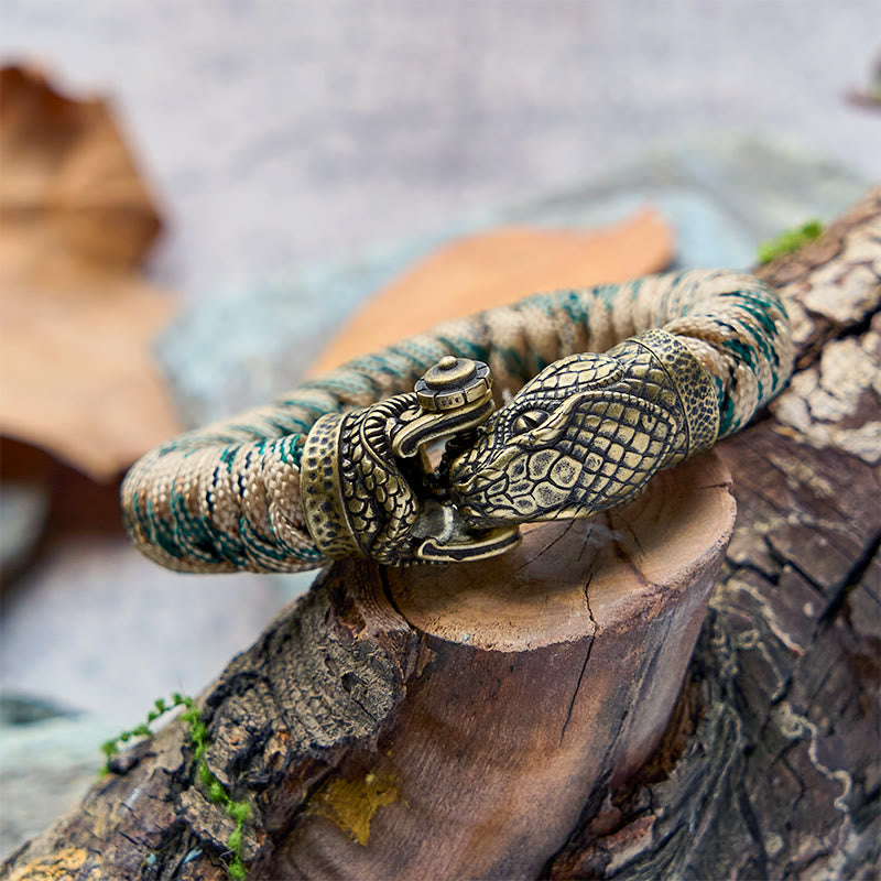 WorldNorse Viking Snake Clasp Paracord Braided Bracelet - image 1