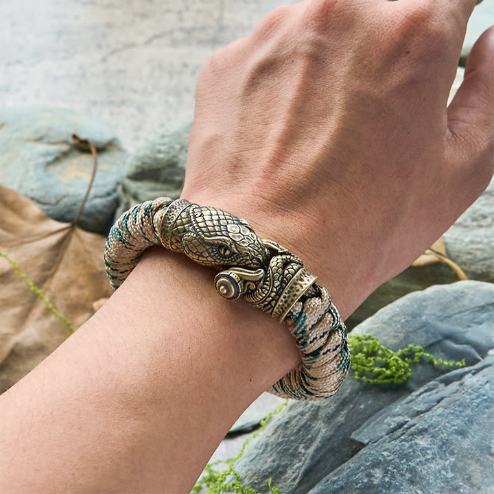 WorldNorse Viking Snake Clasp Paracord Braided Bracelet - image 5