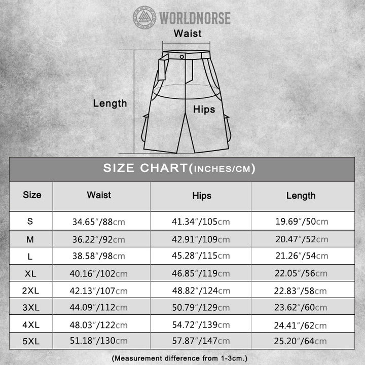 WorldNorse Mystic Rune Vegvisir Cargo Shorts - image 1