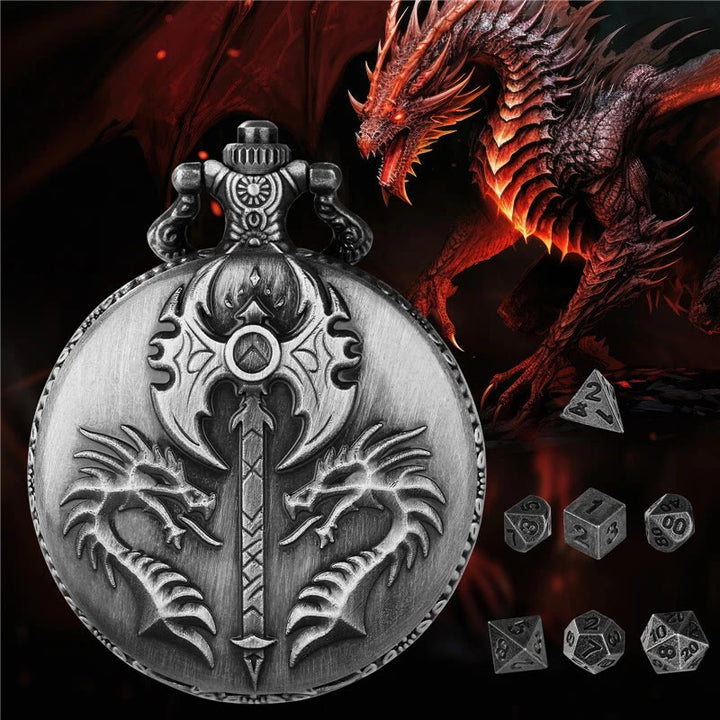 WorldNorse Double Dragon Axe Polyhedral Dice Waist Chain - image 2