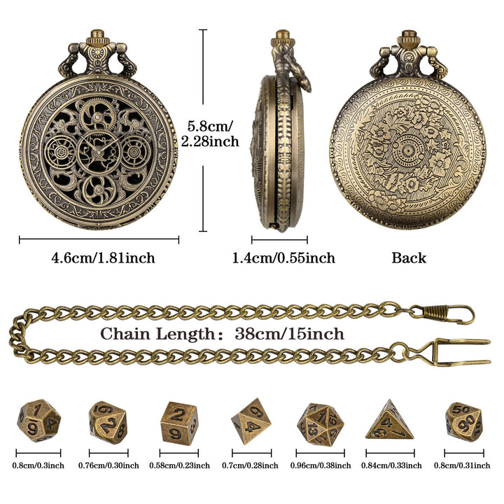 WorldNorse Punk Hollow Gears Mini Dice Set Waist Chain - image 6