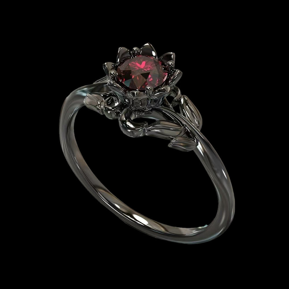 WorldNorse Aurora Flower Knot Ring - Red - US 11 - image 6