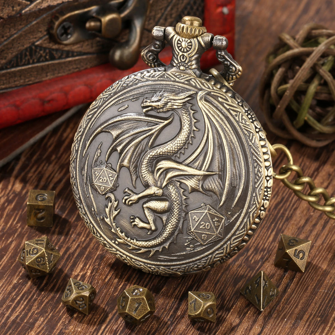 WorldNorse Dragon Pocket Watch Case Dice Set Waist Chain - image 4