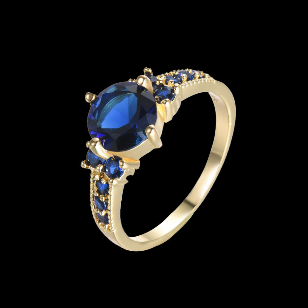WorldNorse Midnight Blossom of Freyja Ring - Sapphire#Gold - US 10 - image 18